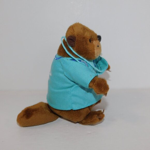 Bell Canada Mobility 6" Plush Beaver Mascot Doctor Nurse Stuffed Toy - Picture 4 of 7